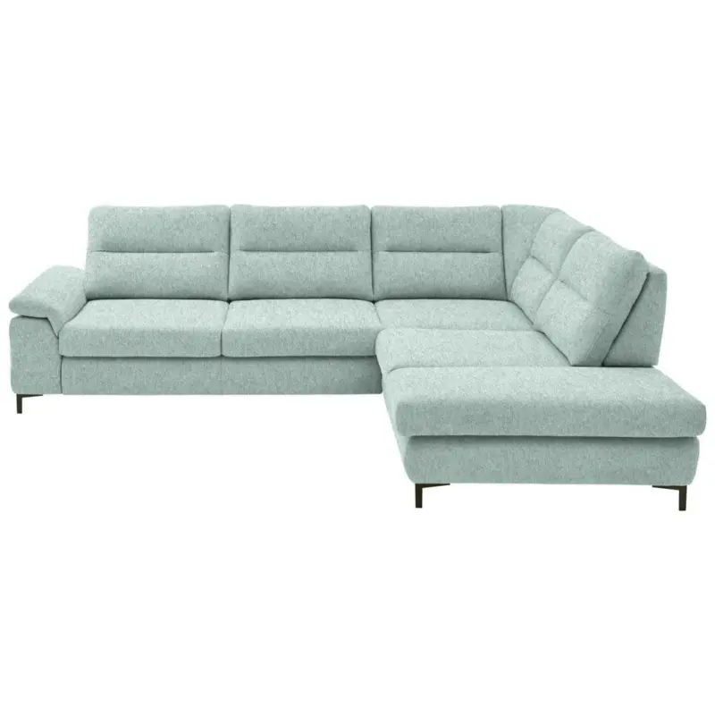 Ecksofa in Chenille, Mikrofaser Mintgrün