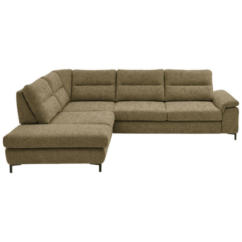 Ecksofa in Chenille, Mikrofaser Grün