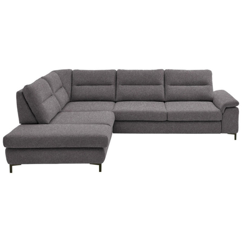 Ecksofa in Chenille, Mikrofaser Anthrazit