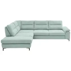 Ecksofa in Chenille, Mikrofaser Mintgrün