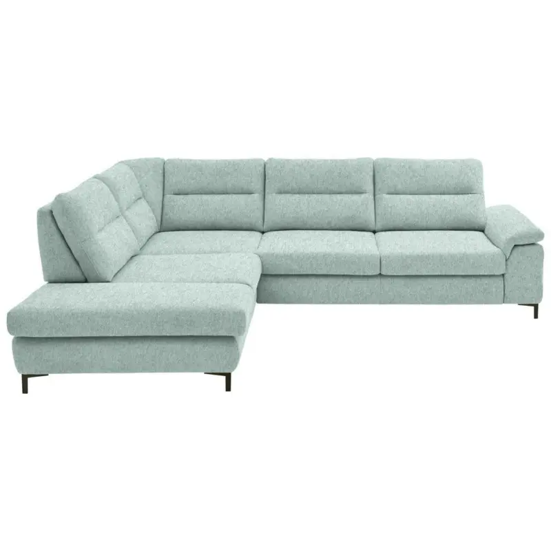 Ecksofa in Chenille, Mikrofaser Mintgrün