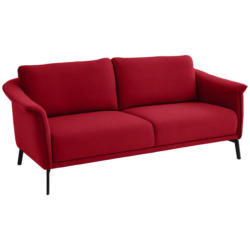 Dreisitzer-Sofa in Flachgewebe Rot