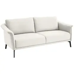 Dreisitzer-Sofa in Flachgewebe Weiß