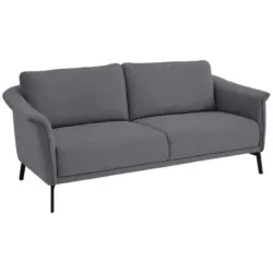 Dreisitzer-Sofa in Flachgewebe Grau