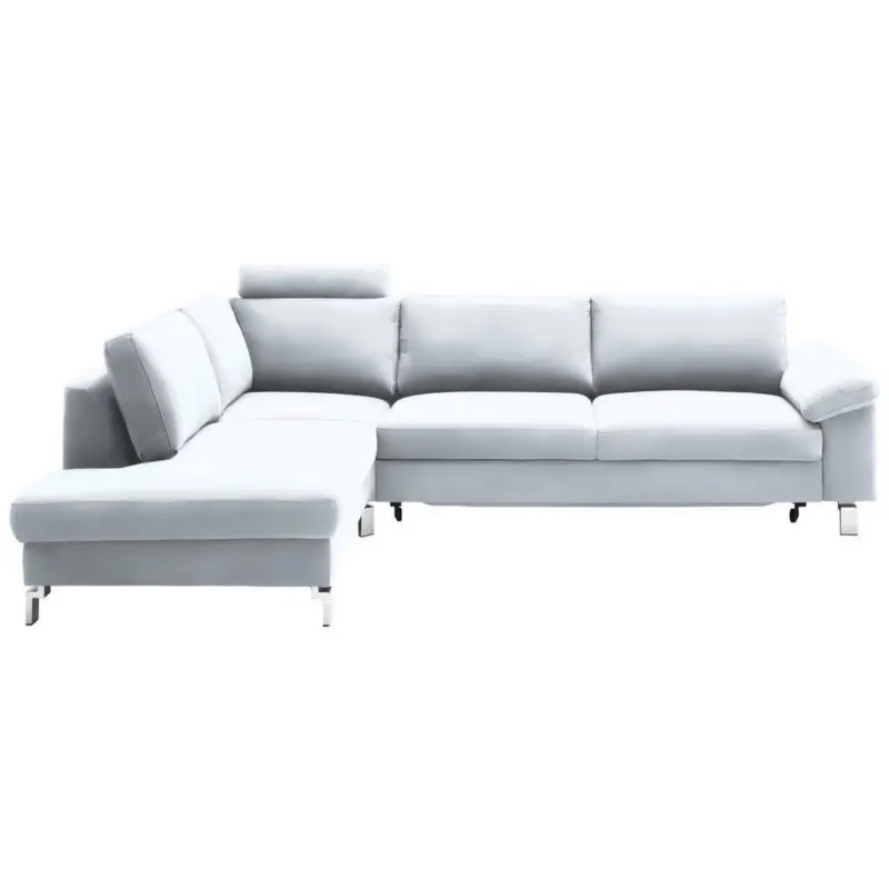 Ecksofa in Echtleder Weiß