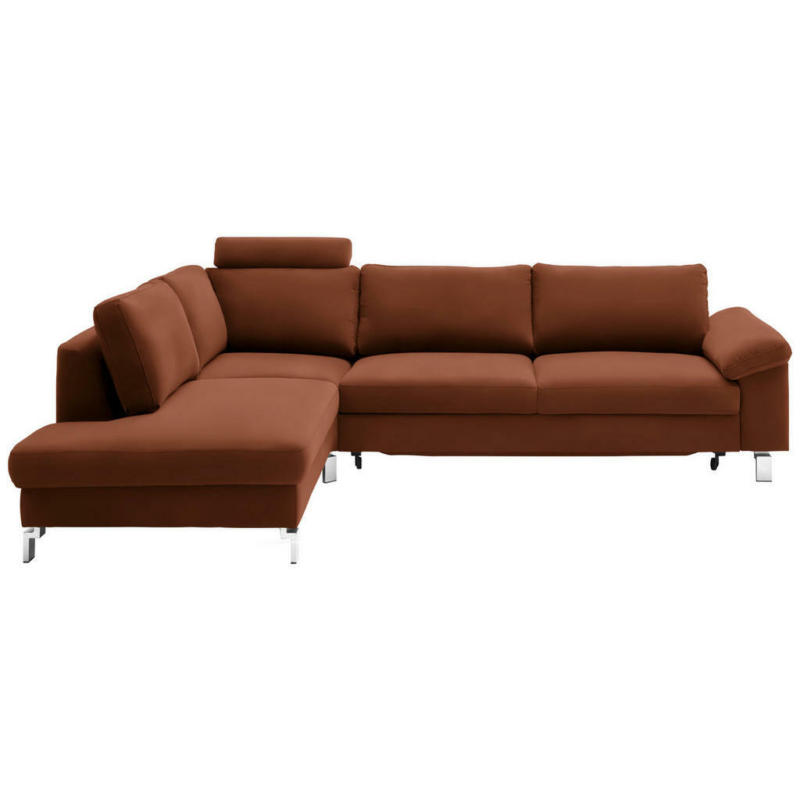 Ecksofa in Echtleder Braun