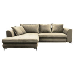 Eckschlafsofa in Velours Beige