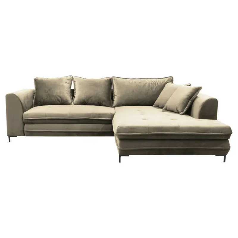 Eckschlafsofa in Velours Beige