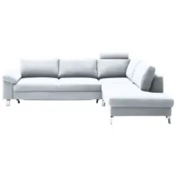 Ecksofa in Echtleder Weiß