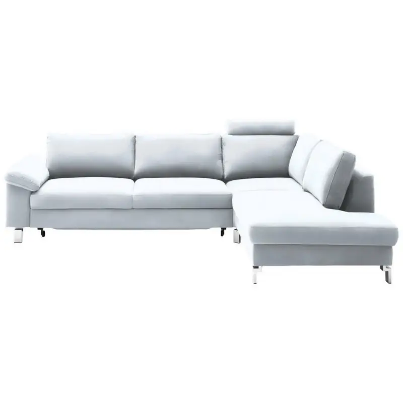 Ecksofa in Echtleder Weiß