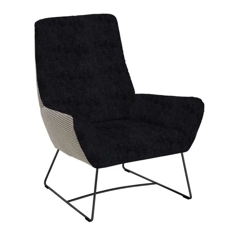 Sessel in Flachgewebe Schwarz