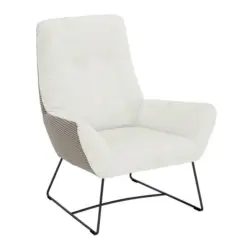 Sessel in Flachgewebe Creme
