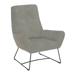 Sessel in Flachgewebe Hellgrau