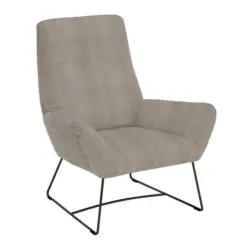 Sessel in Flachgewebe Taupe