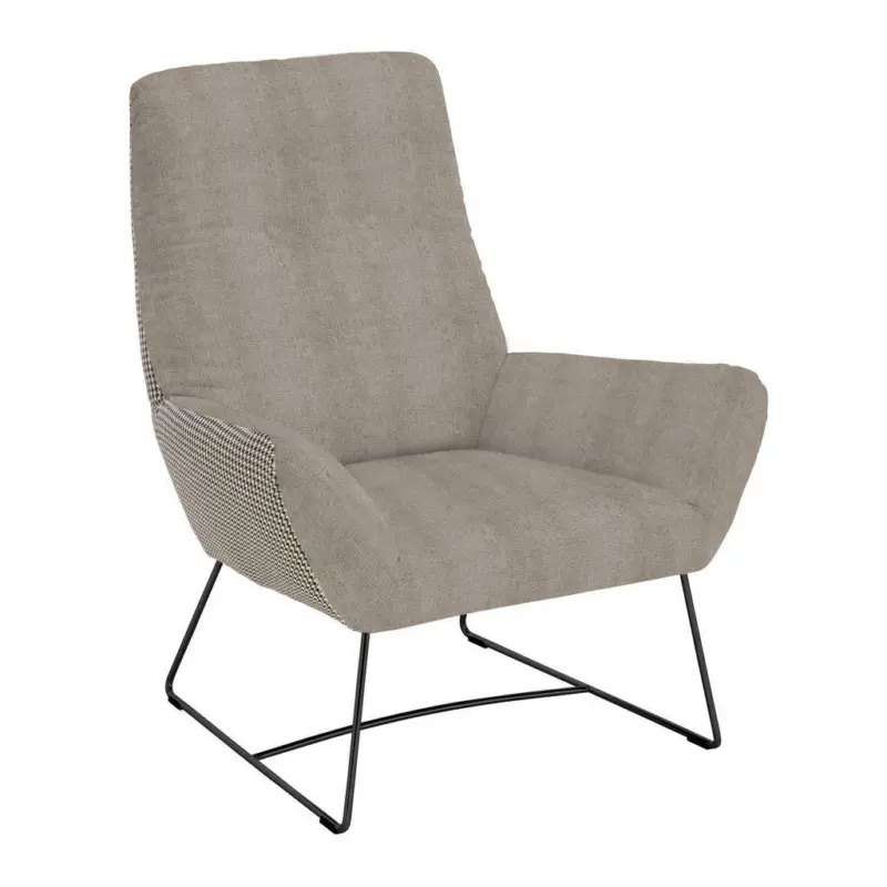 Sessel in Flachgewebe Taupe
