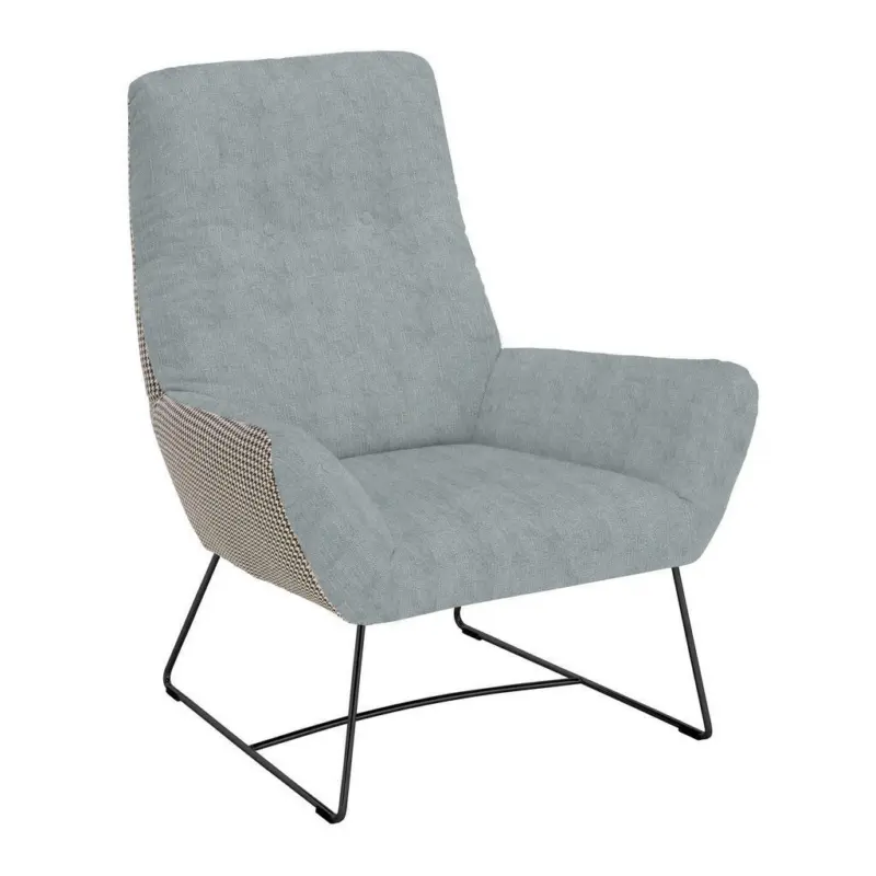 Sessel in Flachgewebe Hellblau