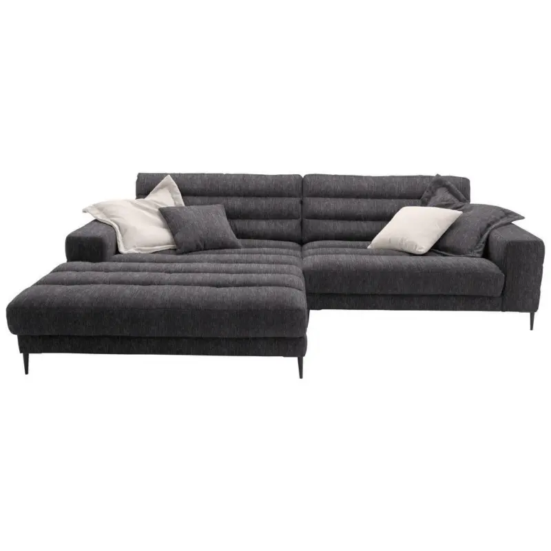 Ecksofa in Flachgewebe Grau