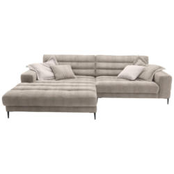 Ecksofa in Flachgewebe Taupe