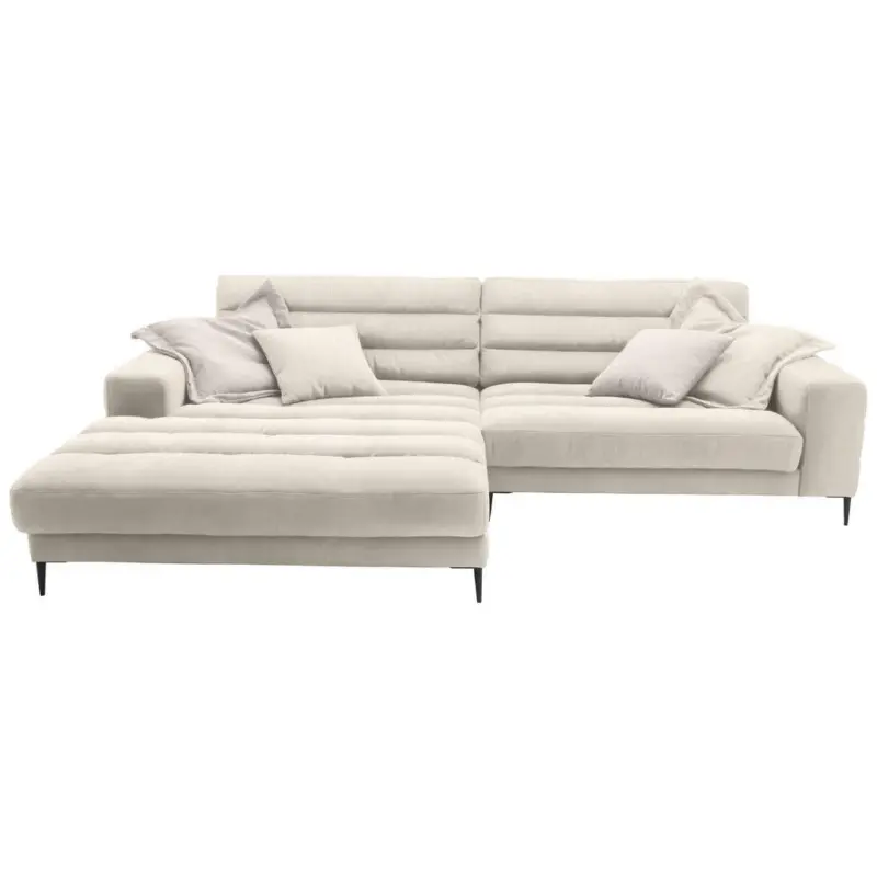 Ecksofa in Flachgewebe Beige