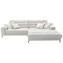 Ecksofa in Flachgewebe Creme