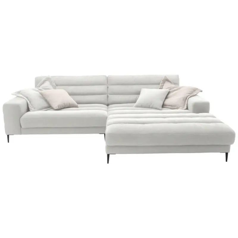 Ecksofa in Flachgewebe Creme