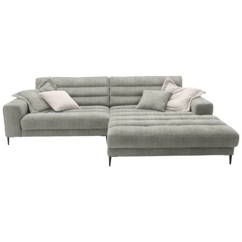 Ecksofa in Flachgewebe Hellgrau