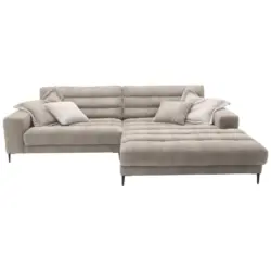 Ecksofa in Flachgewebe Taupe