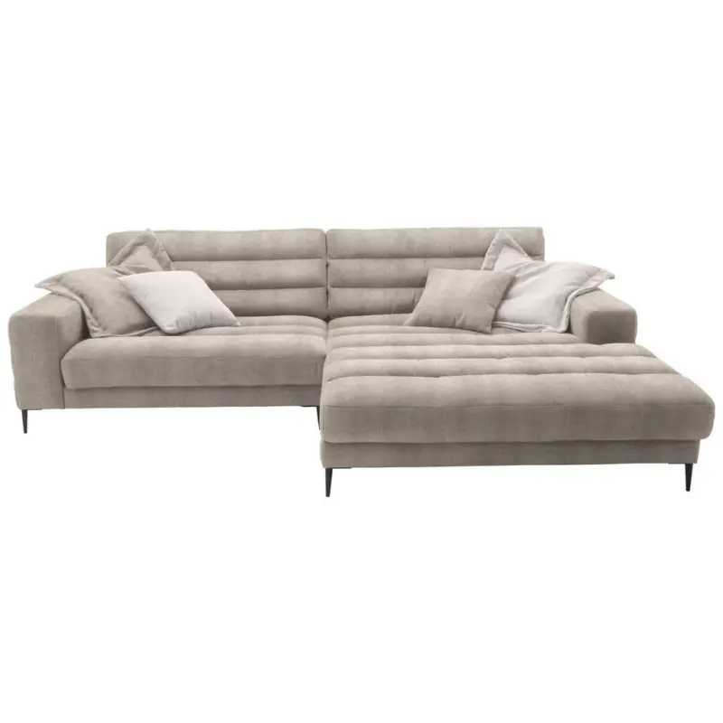 Ecksofa in Flachgewebe Taupe
