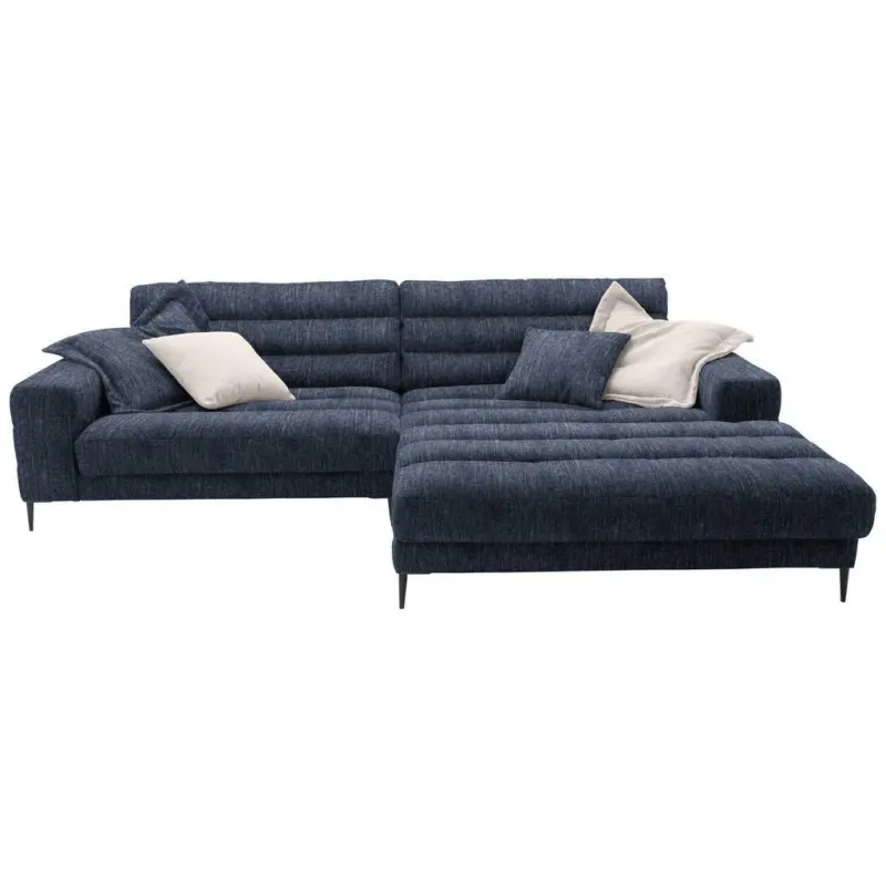 Ecksofa in Flachgewebe Dunkelblau