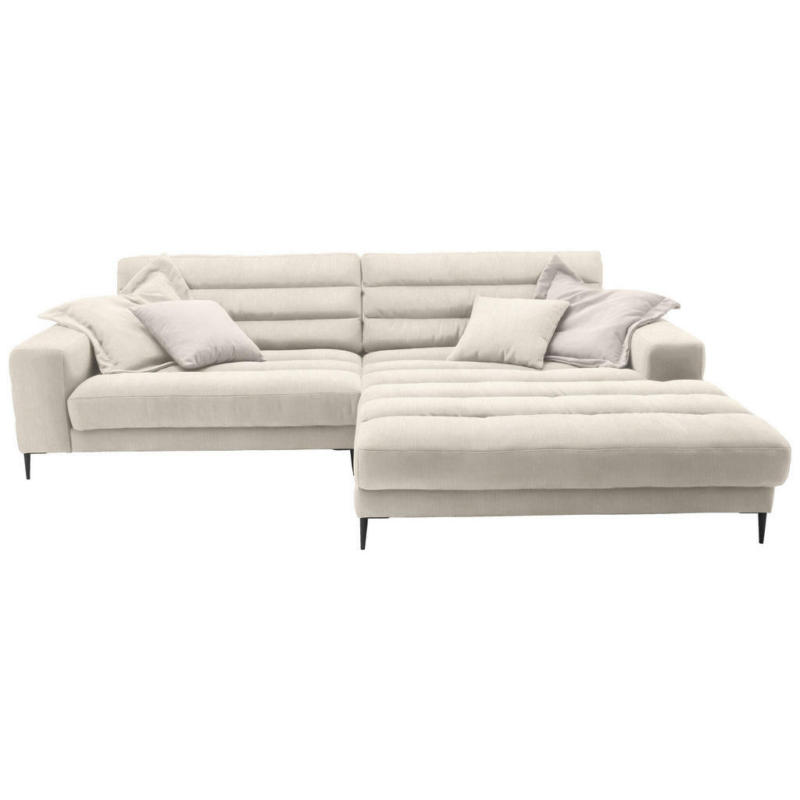 Ecksofa in Flachgewebe Beige