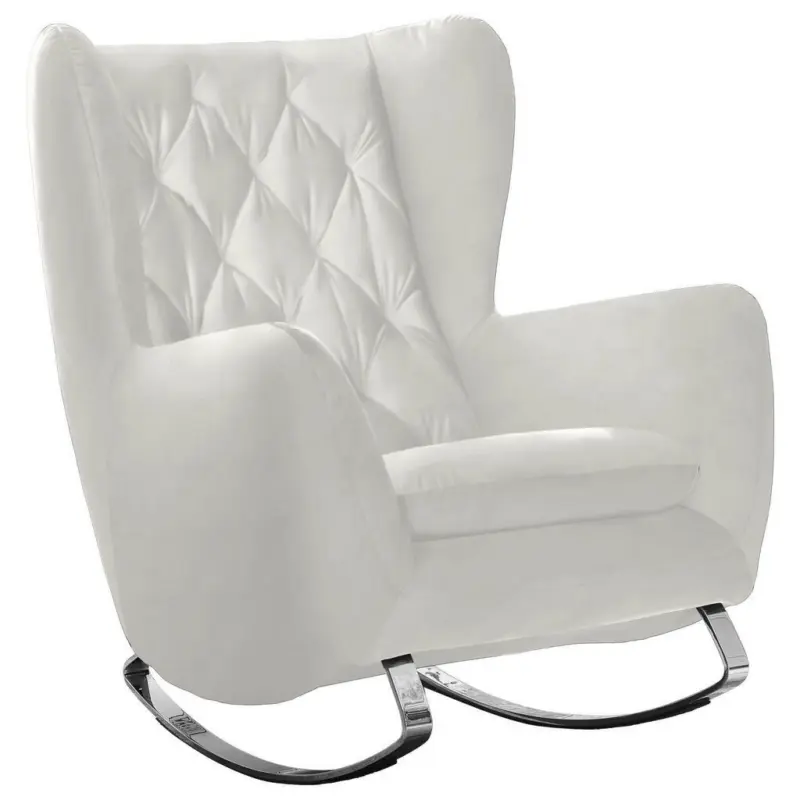 Chesterfield-Sessel in Velours Creme