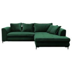 Eckschlafsofa in Velours Grün