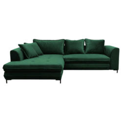 Eckschlafsofa in Velours Grün