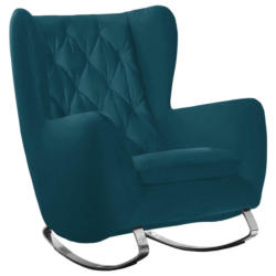 Chesterfield-Sessel in Velours Blau