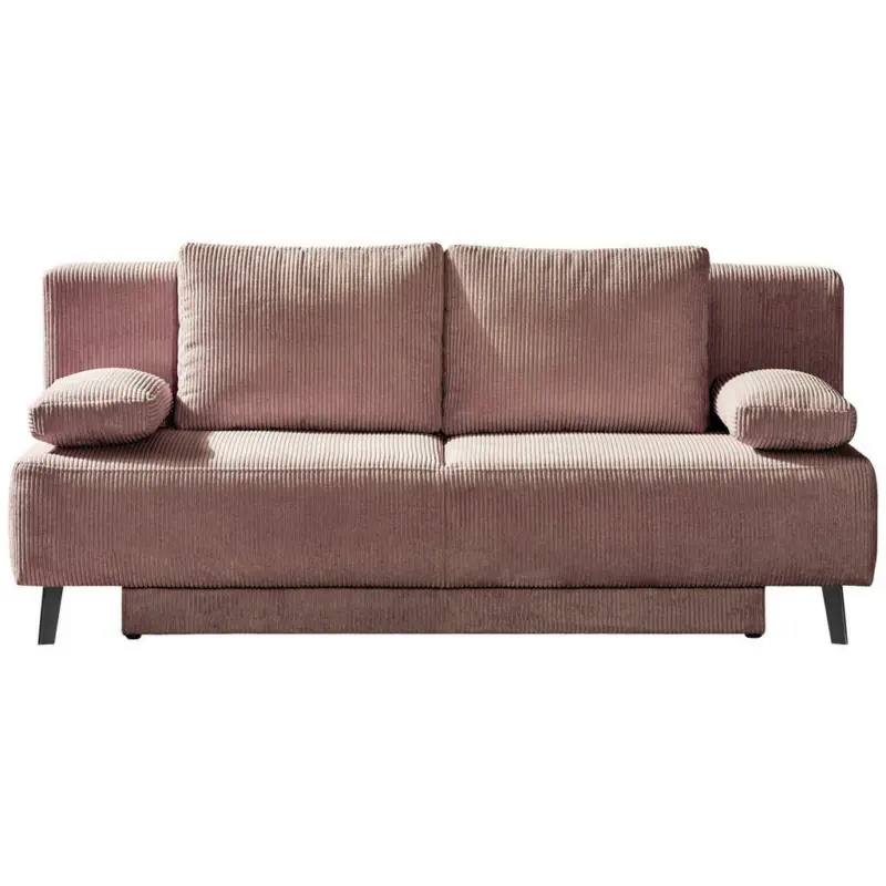 Schlafsofa in Kord Rosa