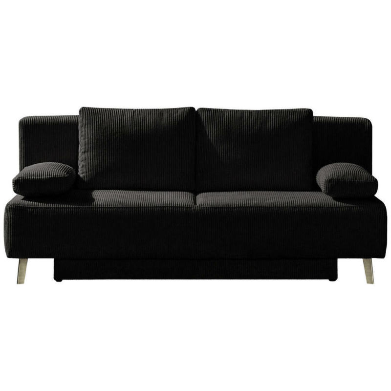 Schlafsofa in Kord Schwarz