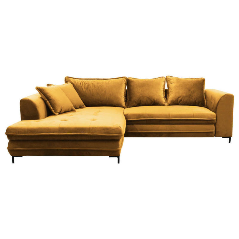 Ecksofa in Velours Gelb