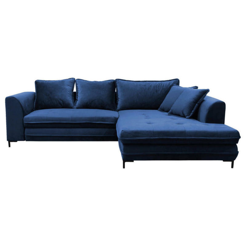 Ecksofa in Velours Royalblau