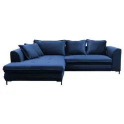 Ecksofa in Velours Royalblau
