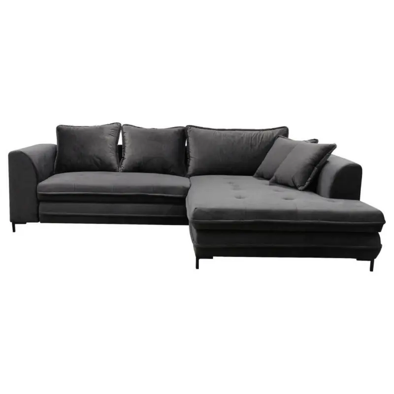 Ecksofa in Velours Grau