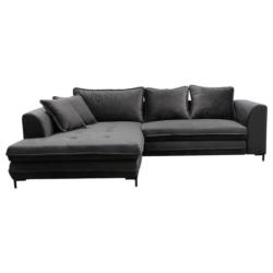 Ecksofa in Velours Grau