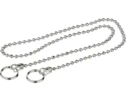Ventilkette mit 2 Ringen 50cm verchromt