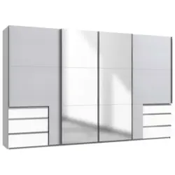 Schwebet&uuml;renschrank in Wei&szlig;, Hellgrau