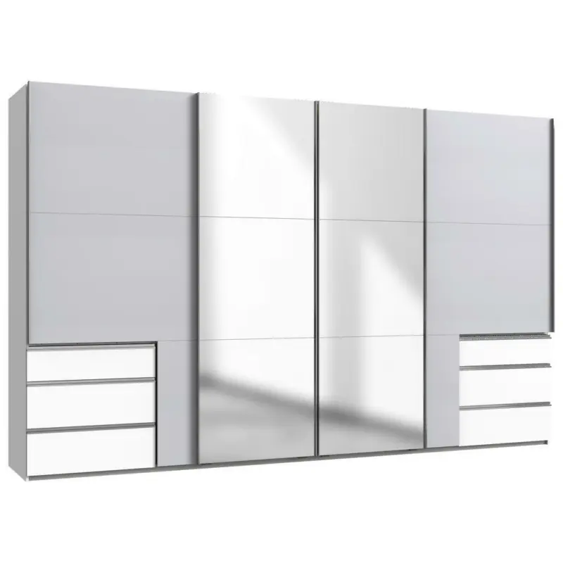 Schwebet&uuml;renschrank in Wei&szlig;, Hellgrau