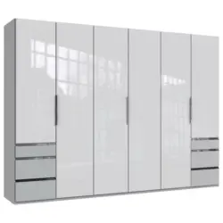 Dreht&uuml;renschrank in Wei&szlig;, Hellgrau