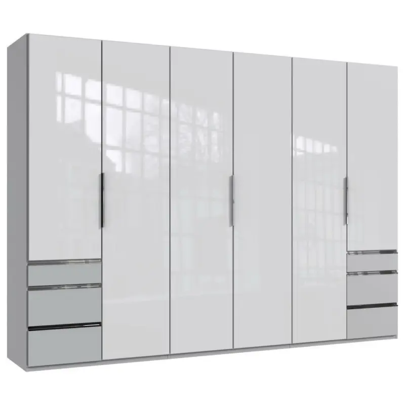 Dreht&uuml;renschrank in Wei&szlig;, Hellgrau