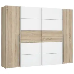 Kleiderschrank in Wei&szlig;, Sonoma Eiche