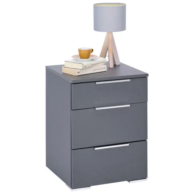 Nachtkästchen in Graphitfarben