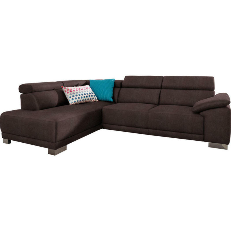 Ecksofa in Mikrofaser Braun