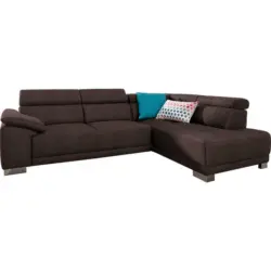 Ecksofa in Mikrofaser Braun